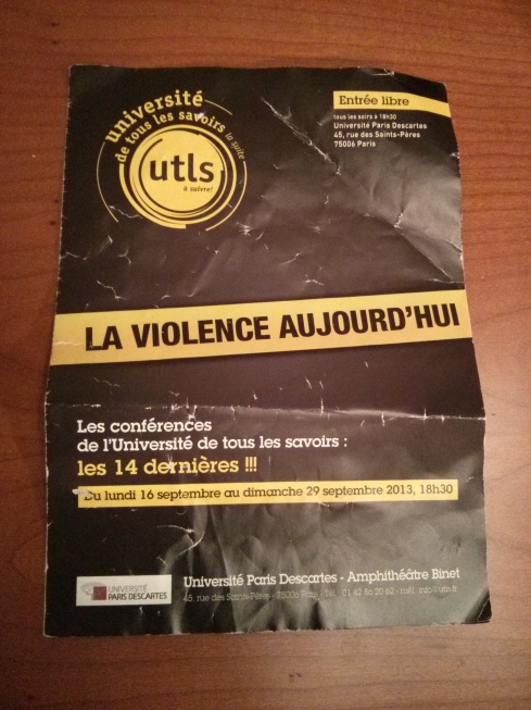 Programme : La violence aujourd'hui